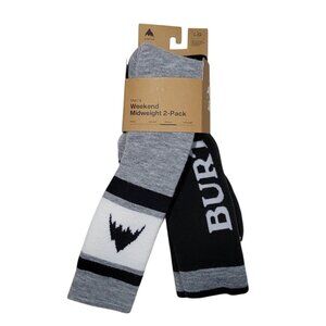 Burton Weekend Ski Socks Mens Large 10.5-13.5 Midweight Snowboard 2 Pack Winter